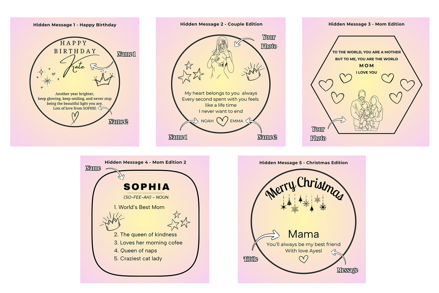 Personalized Hidden Message Scented Candle with NFC – 7.4oz (Hexagonal Candle)